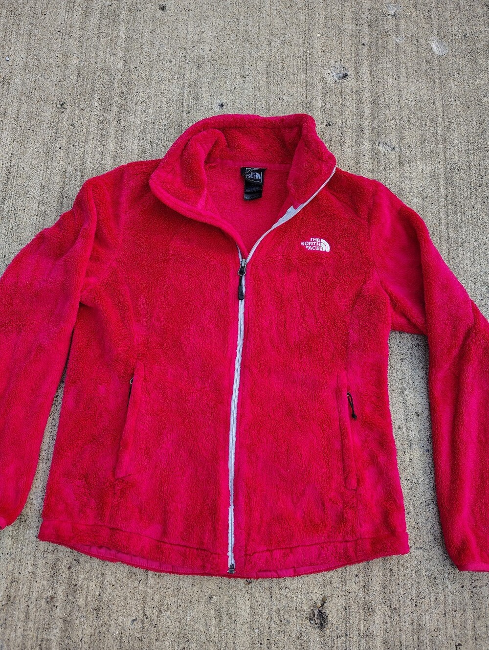 The North Face Women's Osito Full Zip Fleece Jacket Size M Dark Pink/Red EUC